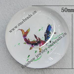 Fridge Magnet, Glass Crystal with Magnet, 50mm, Sold by PC  