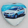 Fridge Magnet, Glass Crystal with Magnet, Heart 50x45mm, Sold by PC