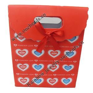 Gift Shopping Bag, Material:Paper, Size: about 19cm wide, 27cm high, 9cm bottom wide, Sold by Box