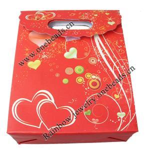 Gift Shopping Bag, Material:Paper, Size: about 12.5cm wide, 16.5cm high, 6cm bottom wide, Sold by Box