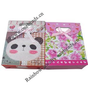 Gift Shopping Bag, Material:Paper, Mix style & Mix colour, Size: about 24cm wide, 31cm high, 10cm bottom wide, Sold by B