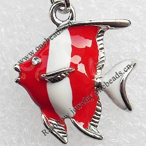 Zinc Alloy Enamel Pendant, Nickel-free & Lead-free, A Grade Animal 25x21mm, Sold by PC  