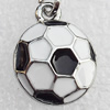 Zinc Alloy Enamel Pendant, Nickel-free & Lead-free, A Grade Football 13mm, Sold by PC  