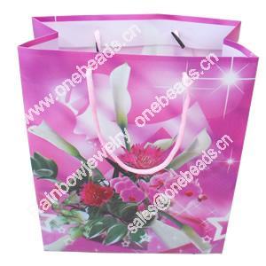 Gift Shopping Bag, Matte PPC, Size: about 31cm wide, 39cm high, 9cm bottom wide, Sold by Box