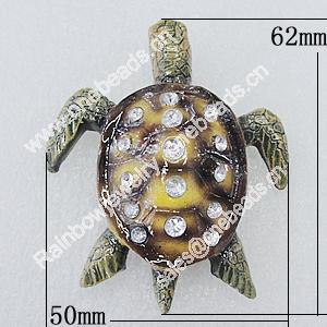 Fridge Magnet, Resin Cabochons With Magnet Beads, Turtle 62x50mm, Sold by PC