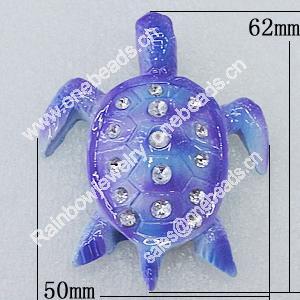 Fridge Magnet, Resin Cabochons With Magnet Beads, Turtle 62x50mm, Sold by PC