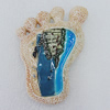 Fridge Magnet, Resin Cabochons With Magnet Beads, Foot 75x50mm, Sold by PC