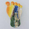 Fridge Magnet, Resin Cabochons With Magnet Beads, Foot 75x50mm, Sold by PC