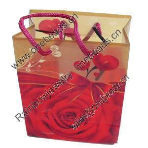 Gift Shopping Bag, Translucent PPC, Size: about 31cm wide, 39cm high, 9cm bottom wide, Sold by Box