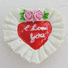 Fridge Magnet, Resin Cabochons With Magnet Beads, Heart 43x39mm, Sold by PC