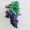 Fridge Magnet, Resin Cabochons With Magnet Beads, Grape 60x36mm, Sold by PC