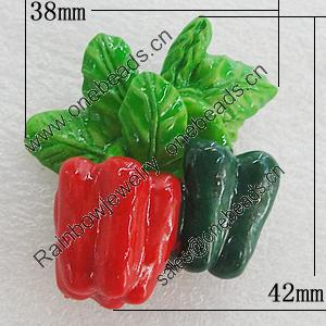 Fridge Magnet, Resin Cabochons With Magnet Beads, Capsicum 42x38mm, Sold by PC