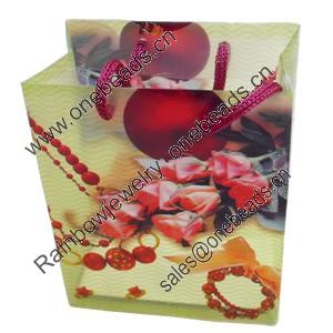 Gift Shopping Bag, Translucent PPC, Size: about 23cm wide, 30cm high, 7.5cm bottom wide, Sold by Box