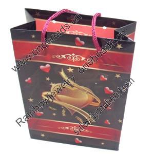 Gift Shopping Bag, Translucent PPC, Size: about 31cm wide, 39cm high, 9cm bottom wide, Sold by Box