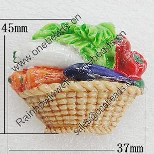 Fridge Magnet, Resin Cabochons With Magnet Beads, Vegetable 45x37mm, Sold by PC