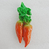 Fridge Magnet, Resin Cabochons With Magnet Beads, Carrot 74x27mm, Sold by PC