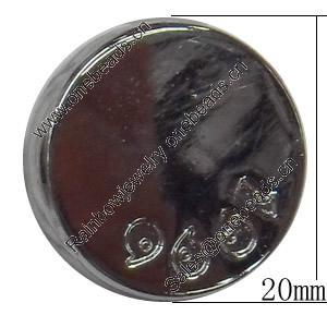 Metal Alloy Button, Costume Accessories，20mm in diameter，Flat Round, Sold by Bag