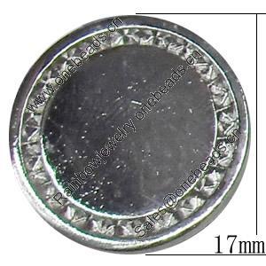 Metal Alloy Button, Costume Accessories，17mm in diameter，Flat Round, Sold by Bag