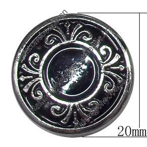 Metal Alloy Button, Costume Accessories，20mm in diameter，Flat Round, Sold by Bag