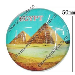 Fridge Magnet, Glass Crystal with Magnet, 50x14mm, Sold by PC