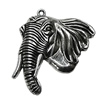 Pendant Zinc Alloy Jewelry Findings Lead-free, Elephant Head 55x55mm Hole:3mm, Sold by Bag