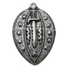 Pendant Zinc Alloy Jewelry Findings Lead-free, 53x36mm Hole:3mm, Sold by Bag