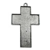 Zinc Alloy Cabochon Settings, Cross 77x54mm Hole:6mm, Sold by Bag