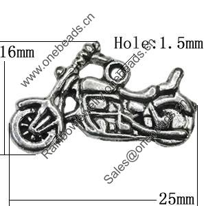 Pendant Zinc Alloy Jewelry Findings Lead-free, 25x16mm Hole:1.5mm, Sold by Bag