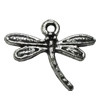 Pendant Zinc Alloy Jewelry Findings Lead-free, Dragonfly 18x14mm Hole:1.5mm, Sold by Bag