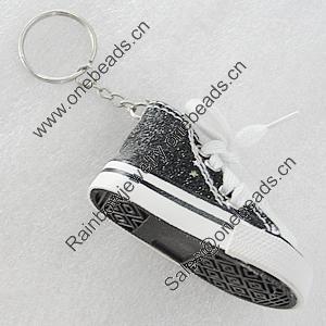 Key Chain, Iron Ring with canvas & rubber, Shoes 75x41mm, Sold by PC 