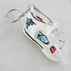 Key Chain, Iron Ring with canvas & rubber, Shoes 75x41mm, Sold by PC 