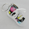 Key Chain, Iron Ring with canvas & rubber, Shoes 75x41mm, Sold by PC 