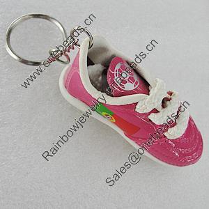 PU Leather Key Chain, Shoes 75x31mm, Sold by PC