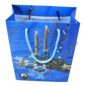 Gift Shopping Bag, Matte PPC, Size: about 31cm wide, 39cm high, 9cm bottom wide, Sold by Box