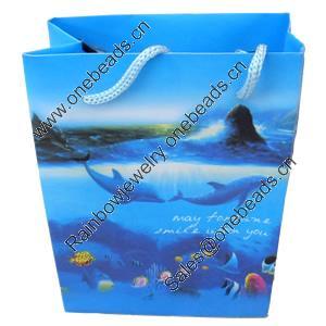 Gift Shopping Bag, Matte PPC, Size: about 26.5cm wide, 34cm high, 9cm bottom wide, Sold by Box