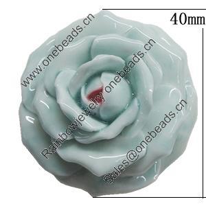 Porcelain Pendants, Flower Size:About:40mm Hole:5mm, Sold by PC