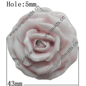 Porcelain Pendants, Flower Size:About:43mm Hole:5mm, Sold by PC