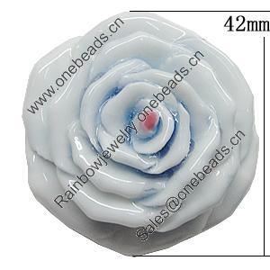 Porcelain Pendants, Flower Size:About:42mm Hole:5mm, Sold by PC