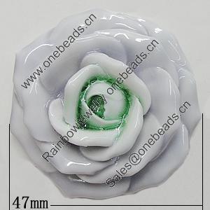 Porcelain Pendants, Flower Size:About:47mm Hole:5mm, Sold by PC
