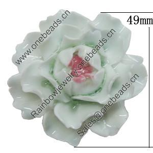 Porcelain Pendants, Flower Size:About:49mm Hole:5mm, Sold by PC