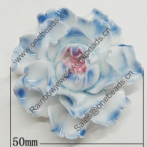 Porcelain Pendants, Flower Size:About:50mm Hole:5mm, Sold by PC