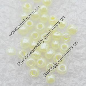 Glass Seed Beads, 12/0, Ceylon Round Hole Rocailles, 2mm in diameter, hole: 1mm, about 39000pcs/Bag, Sold by Bag