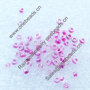 Glass Seed Beads, 12/0,Luminous Inside Colour, Round Hole Rocailles, 2mm in diameter,hole: 1mm, about 39000pcs/Bag, Sold