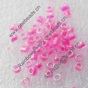 Glass Seed Beads, 12/0,Trans.Inside Colours Rainbow, Round Hole Rocailles, 2mm in diameter,hole: 1mm, about 39000pcs/Bag