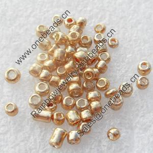 Glass Seed Beads, 12/0, Dyed Clours, Round Hole Rocailles, 2mm in diameter, hole: 1mm, about 39000pcs/Bag, Sold by Bag