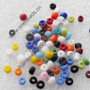 Glass Seed Beads, 12/0,Opaque Colours, Round Hole Rocailles, 2mm in diameter, hole: 1mm, about 39000pcs/Bag, Sold by Bag