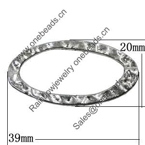 Donut Zinc Alloy Jewelry Findings Lead-free, 39x20mm, Sold by Bag