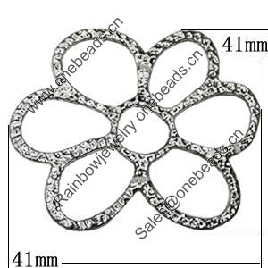 Pendant Zinc Alloy Jewelry Findings Lead-free, Flower 41x41mm, Sold by Bag