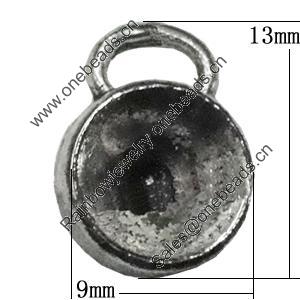 Pendant Zinc Alloy Jewelry Findings Lead-free, 13x9mm, Sold by Bag