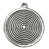Pendant Zinc Alloy Jewelry Findings Lead-free, Flat Round 30x26mm Hole:1.5mm, Sold by Bag